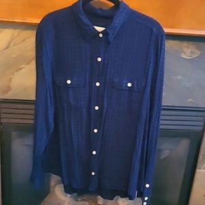 Women's black/dark blue checkered blouse 👚